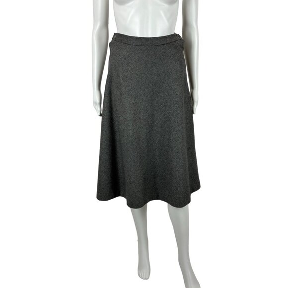 Vintage 70s Gray Skirt Women's XXS Button Up Sides High Waisted Wool Blend - Picture 8 of 9